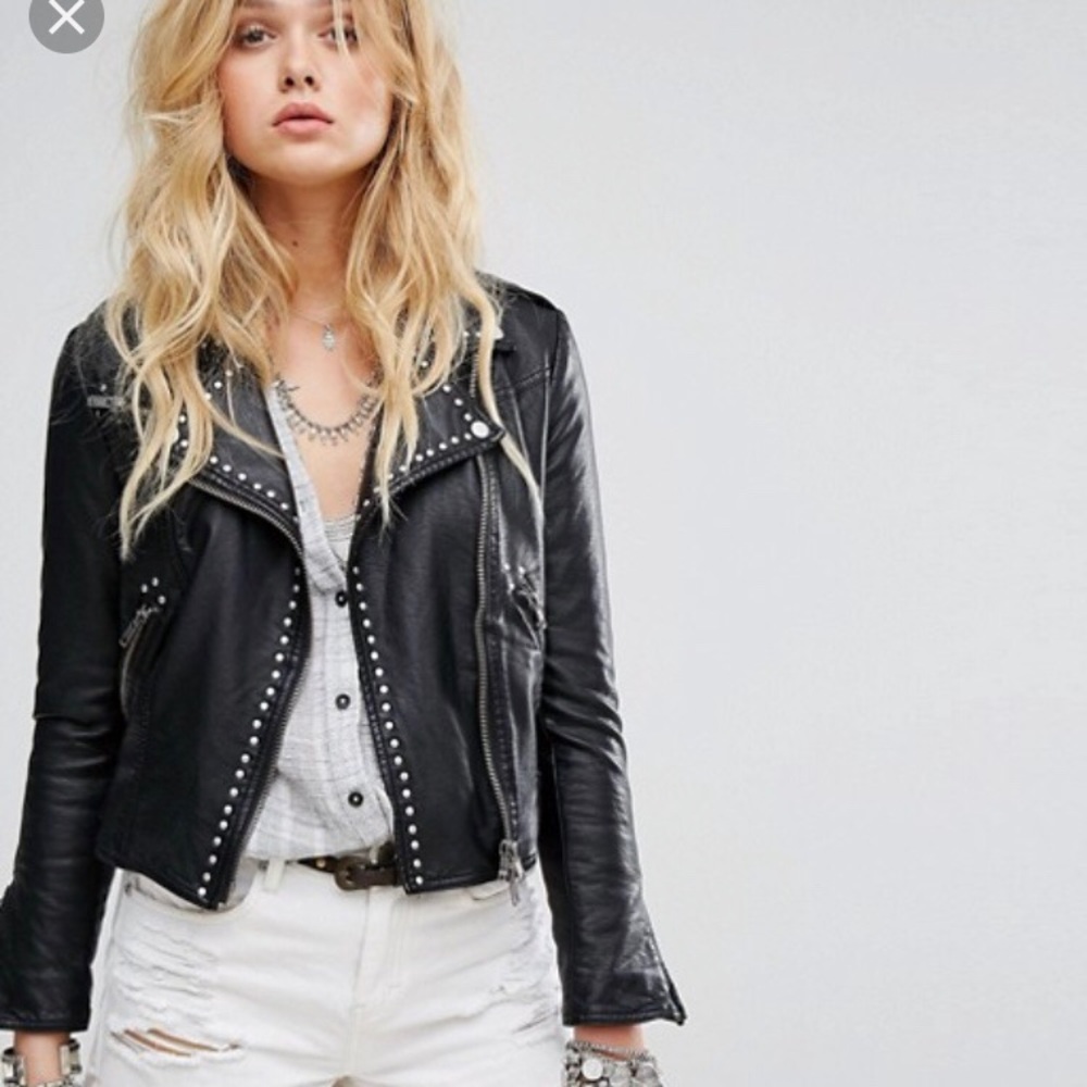 Free People leather studded jacket